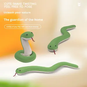 Jouet en peluche Serpent Vert, Simulation de Morsure, Doux, Résistant aux Rayures, Jouet à Mâcher, Auto-entretenant, Matériau EVA Écologique, 37x5cm - Product Image 3