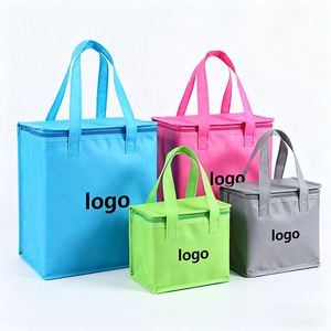 Custom Logo Eco-Friendly Zipper Reusable Large Non-woven Insulated Bag Aluminum Foil Thermal Iced Recyclable Cooler Bag - Product Image 1