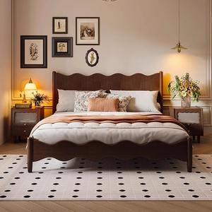 <span class=keywords><strong>Letto</strong></span> Matrimoniale Moderno in Stile Mid-Century con Struttura in Quercia, Legno Massello, Durevole ed Ecologico per Appartamenti Piccoli e Camere <span class=keywords><strong>da</strong></span> <span class=keywords><strong>Letto</strong></span> Principali - Product Image 2