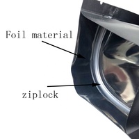 Offre Spéciale Étanche À L'humidité Mer À Travers Mat de Qualité Alimentaire Noir Poche Stand Up Ziplock Sac En Plastique Pour aliments séchés