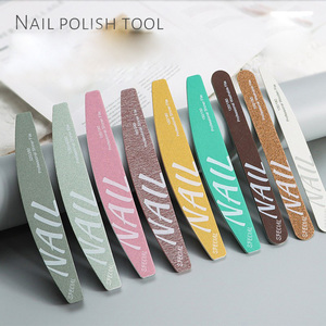 Lima de uñas de diamante con logotipo personalizado, lavable, con forma de media luna, pulidor de esponja tipo cebra, grano 80 100 120 150 180 240, herramienta de manicura - Product Image 3