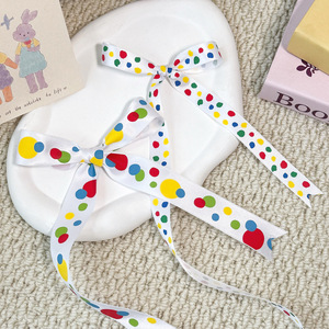 Nine-Colored Ribbon Polka Dot Satin Ribbon Birthday Cake Gift Wrapping Decorative Ribbon Children's Day Party Supply - Product Image 3