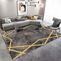 New Design Modern Stylish Diamond Velvet Rugs Non-Slip Vintage Glitter Gold Velvety Carpets