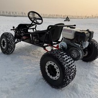 Kart à pédales tout-terrain à 4 roues à essence, transmission par chaîne, frein à disque, moteur 212cc 4 temps, kart de course tout-terrain pour adultes, kart de drift pour la plage
