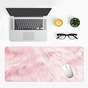 Alas Mouse Karet Alam Khusus Berkualitas Tinggi Desain Bulu <span class=keywords><strong>Pink</strong></span> Alas Mouse Gaming Besar dengan Tepi Jahitan Deskpad 900x400mm - Product Image 6