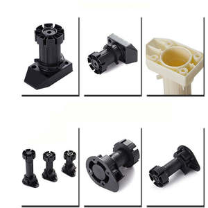 Pieds de meubles réglables en plastique PP pour canapé, cuisine, lit - Base de nivellement moderne noire pour salon et extérieur - Product Image 3