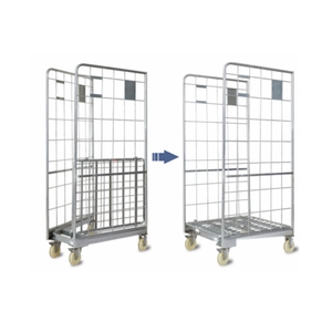Good Price Zinc Folding Roll <strong>Container</strong> Grocery <strong>Store</strong> Steel Trolley Supermarket Shopping <strong>Carts</strong> - Product Image 1