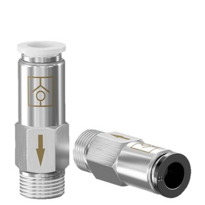 Qingze Pneumatic Check Valve SPC8-02 10-03 12-04 <b>Quick</b> <b>Connector</b> Copper-Plated Nickel For Air Systems - Product Image 1