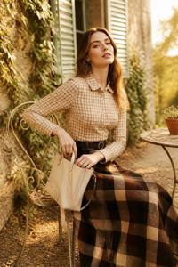 Joydressing Wholesale Women Vintage Plaid <strong>Wool</strong> <strong>Skirt</strong> High Waist A-Line Long Maxi Tartan Woolen <strong>Skirt</strong> for Winter - Product Image 2