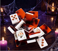 Ensemble de Mahjong de Luxe 160 Tuiles – Maison Hantée – Soirée Jeu Effrayante – Divertissement à Domicile – Jeu Complet avec Pochette de Rangement Prête à l'emploi