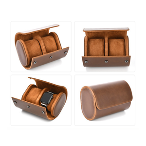 2 घड़ियों के लिए कस्टम उच्च गुणवत्ता वाला लेदर वॉच रोल केस लेदर वॉच बॉक्स केस - Product Image 2