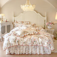 Vente directe usine – Ensemble de literie de luxe en coton pur à volants, style princesse coréenne, pour la décoration moderne de la maison et de la chambre
