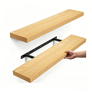 Estantes Flotantes Modernos Minimalistas con Acabado de <span class=keywords><strong>Madera</strong></span>, Soporte Invisible para Montaje en Pared, Impermeables, Multifuncionales y Ajustables para <span class=keywords><strong>Baño</strong></span> - Product Image 2
