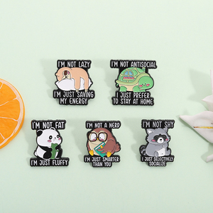 Je ne suis pas timide, je suis juste sélectivement épingle en émail social mignon Animal broche revers Badge bijoux cadeau pour amis Fans - Product Image 2