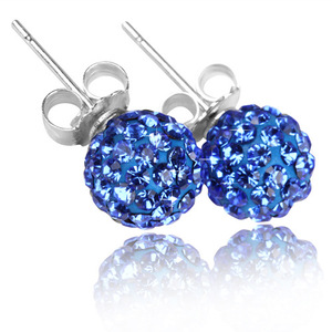 Stud <b>Earrings</b> 8mm Black Crystal Ball Micro Pave 925 Silver Stainless Steel <b>Post</b> Everyday Wear - Product Image 4