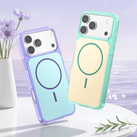 Coque de téléphone en acrylique colorée pour iPhone 17 Pro Max, compatible avec iPhone 18, protection magnétique anti-chute, coque transparente