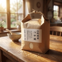 Etiquetas Personalizadas, Bolsas de Papel Kraft Marrón Resistentes, Reciclables y Ecológicas con Asa para Envasado de Arroz, Harina y Cereales, con Logotipo Personalizado