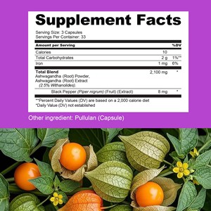 Cápsulas de Ashwagandha OEM ODM con Pimienta Negra y Extracto de Ashwagandha que Favorecen el Equilibrio Metabólico y la Regulación de la Energía - Product Image 5