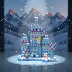 PX-master Guangdong Factory Wholesale Customizable Ice Snow Princess Castle World Assembly DIY Puzzle Set Magnetic Plastic ABS - Product Image 4