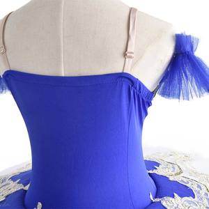 Abito in Tulle con tutù da balletto professionale per ragazza bianco blu rosa ginnastica body per danza con diamanti - Product Image 5