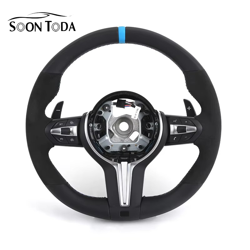 cuir + rayure bleue + alcantara