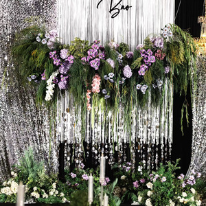 S572 Tissu à paillettes argentées en gros pour rideau de <span class=keywords><strong>fond</strong></span> de scène de mariage et banquets, idéal pour les décors de scène de mariage - Product Image 2