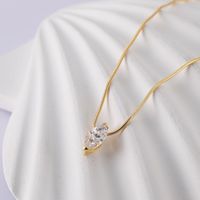 Collier en argent S925 avec moissanite marquise, chaîne délicate pour femme, pendentif à 4 griffes, 2g, vente en gros, directement de l'usine, en stock