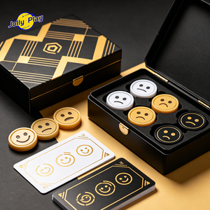 Jeu de cartes de stratégie personnalisé avec expressions faciales, jetons en plastique élégants et cartes de jeu avec boîte - Product Image 4