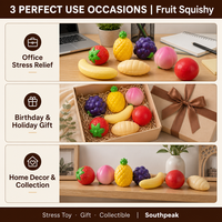 Jouets Squishy Southpeak, Jouets Anti-Stress Squishy Factory, Jouets à Presser en Forme de Fruits, Jouets Squishy à Remontée Lente, Cadeau Anti-Stress, 6 Modèles