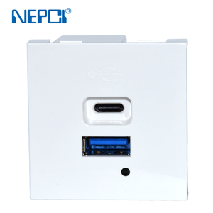 Neues Modell USB-A C Dual-Ports schnelles Schnell laden 45*45mm Ladegerät Modular 65W max USB-Steckdosen AC-Steckdosen - Product Image 2