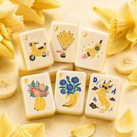 Tuiles de Mahjong Personnalisées avec Logo Imprimé Motif Fruits, Ensemble de Mahjong en Acrylique et Mélamine, Fabricant de Jeux de Société en Gros