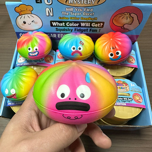 Produit phare : Jouet anti-stress à presser en forme de boulette colorée à expression, à rebond lent, avec support de cuisson vapeur, pour enfants, vente en gros - Product Image 3