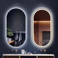 Miroir de maquillage LED étanche à trois couleurs avec interrupteur tactile de type moderne pour salle de bain