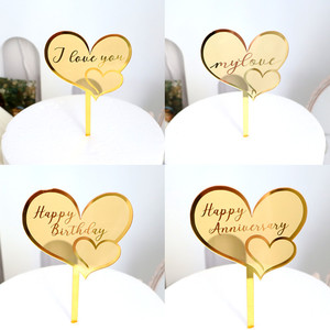 Joyeux <span class=keywords><strong>anniversaire</strong></span>, nouveau design, je t'aime, décoration de gâteau d'<span class=keywords><strong>anniversaire</strong></span>, décorations en acrylique <span class=keywords><strong>pour</strong></span> gâteaux - Product Image 2