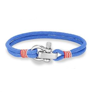 Bracelet en Corde Milanaise Multicolore en Forme de U pour Hommes, en Acier Inoxydable et Cordon en Nylon, Fait Main, Cadeau Marin, Vente en Gros - Product Image 5