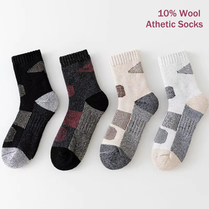 Chaussettes de sport d'hiver unisexes en <span class=keywords><strong>laine</strong></span> mérinos épaisse et chaude pour hommes/femmes, chaussettes de randonnée thermiques mi-mollet pour activités de plein air et affaires - Product Image 1