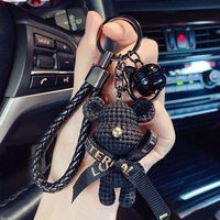 Kreativer Cartoon Nordischer Kurzplüsch-Bär Schlüsselanhänger Modisches Taschenaccessoire Autoschlüsselring für 0-24 Monate 31cm-50cm Großhandel