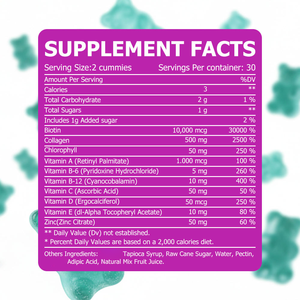 Gomitas de Colágeno con Biotina en Envase Personalizado para Uñas Fuertes y Piel Suave, Suplemento Multivitamínico con Sabor a Frutas Mixtas - Product Image 2