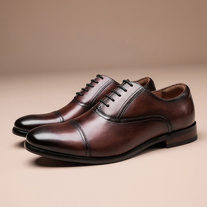 Nouvelle collection printemps, chaussures en cuir formelles pour hommes, chaussures en cuir véritable, chaussures de ville, chaussures Oxford à trois œillets - Product Image 3