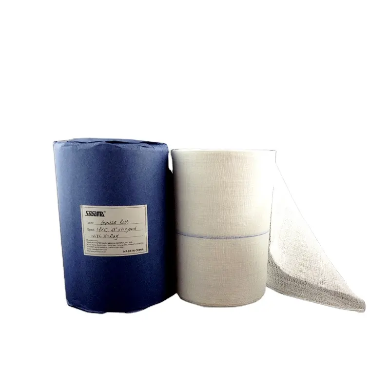 Rollo de gasa médica absorbente para uso hospitalario, 100% algodón, de alta calidad
