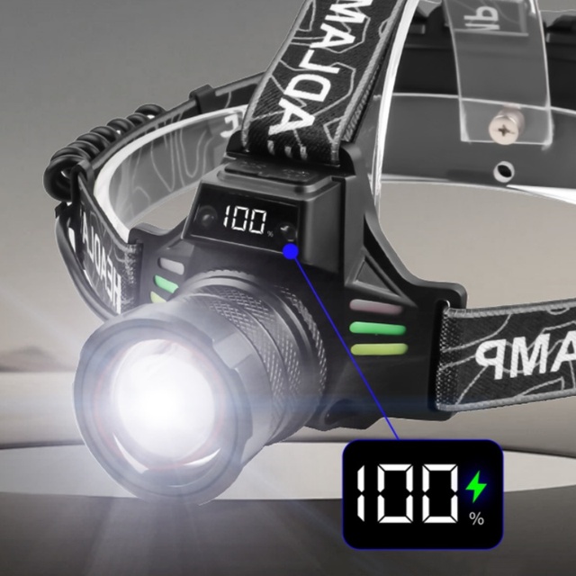 Long Lasting Battery Life Rechargeable LED Zoom Headlamp 90 Adjustable IP44 Waterproof 600-800 Lumens 6000K Daylight for