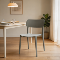 Chaise de salle à manger moderne DHF en PP, design sans accoudoirs avec siège en plastique pour la salle à manger à domicile
