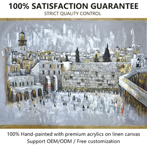 Modern Western Wall Prayers Handmade Abstract Kotel Painting On Canvas <strong>Oil</strong> Medium <strong>Jewish</strong> Wailing Religious Wall Art - Product Image 4