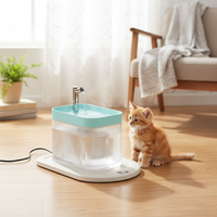 Fontaine à eau pour chat sans fil, filtre à circulation automatique sans fil, distributeur d'eau pour animaux de compagnie pour chiens et chats