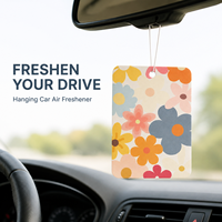 Désodorisant de voiture rectangulaire personnalisé en papier, carte parfumée suspendue avec logo, impression couleur recto-verso