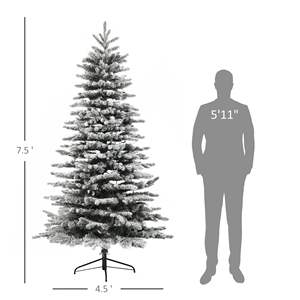 DB Venta caliente 7,5 pies Pino de montaña preiluminado Árbol de Navidad artificial 180 cm Árbol de Navidad flocado con nieve con 500 LED" - Product Image 3