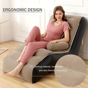 Inflatable Lounges <b>Folding</b> Lazy Floor Chair <b>Sofa</b> Lounger <b>Bed</b> Inflatable Chair With Armrests Home Furniture Foldable - Product Image 2