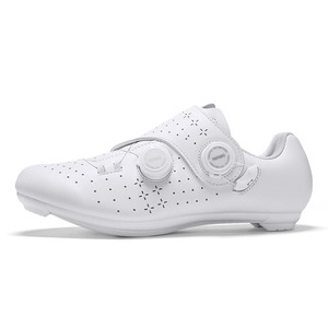 Chaussures de cyclisme blanches avec fermeture Boa et empeigne synthétique respirante pour hommes et femmes, pour la pratique du cyclisme en extérieur - Product Image 2