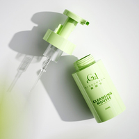 Bouteille moussante de luxe de 200ml en plastique PET vert rose de forme ronde bouteille de liquide de savon de lavage des mains pour emballage cosmétique