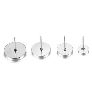 Stainless Steel Round <b>Earring</b> Base 6-14mm For <b>Earring</b> Making Jewelry Findings - Product Image 4